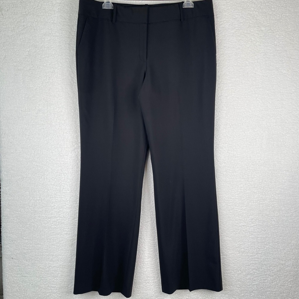 Ann‎ Taylor Black Wool Blend Straight Leg Dress Pants Lined Trousers Womens 16